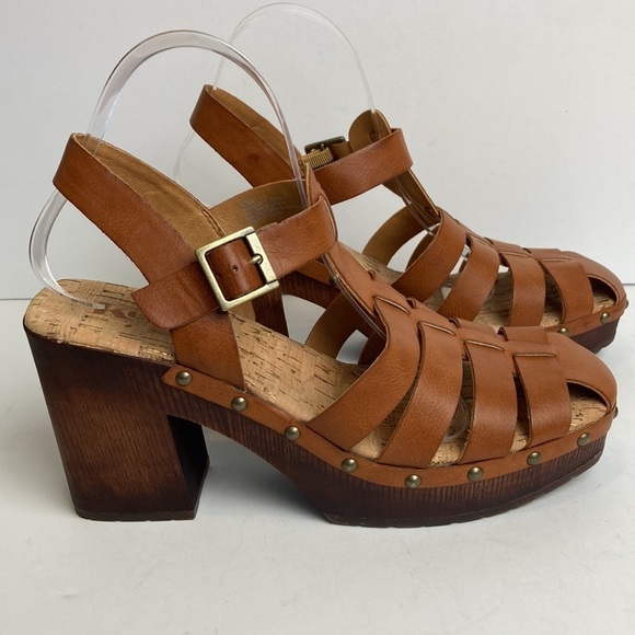 Korks Whitney Platform Sandals Sz 10 Fisherman Studded Heeled Boho Vacation - Picture 2 of 16